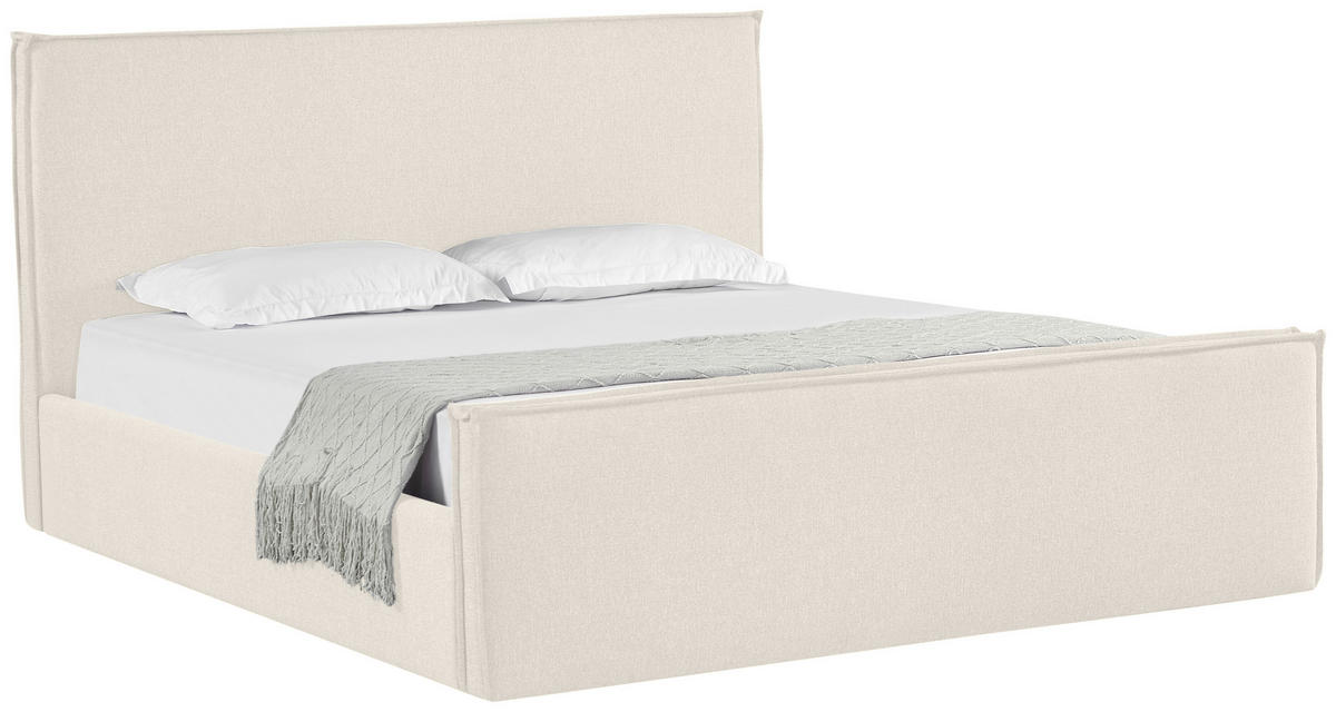 POLSTERBETT Lattenrost, Bettkasten Creme 180/200 cm  - Creme/Schwarz, MODERN, Holz/Kunststoff (180/200cm) - Livetastic