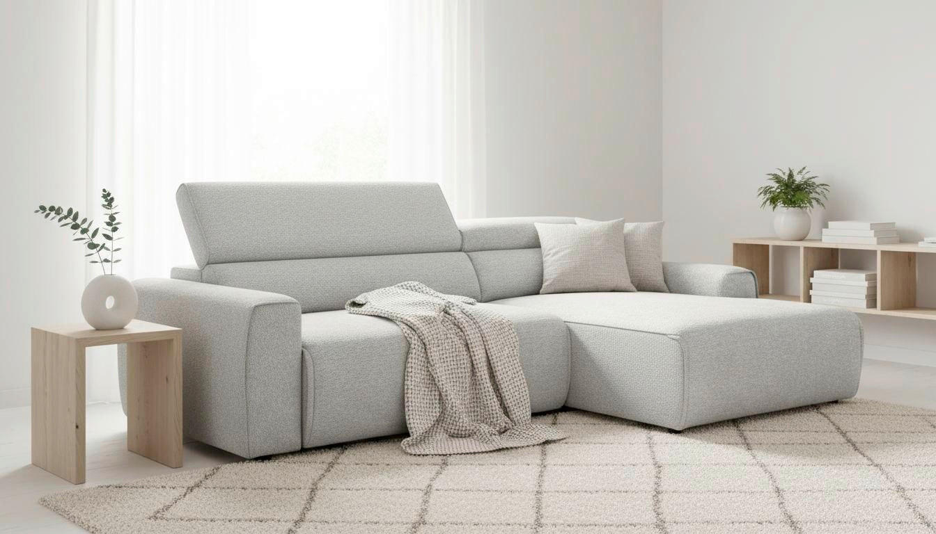 ECKSOFA  Chenille Beige  - Beige/Schwarz, Design, Kunststoff/Textil (258/160cm) - Livetastic