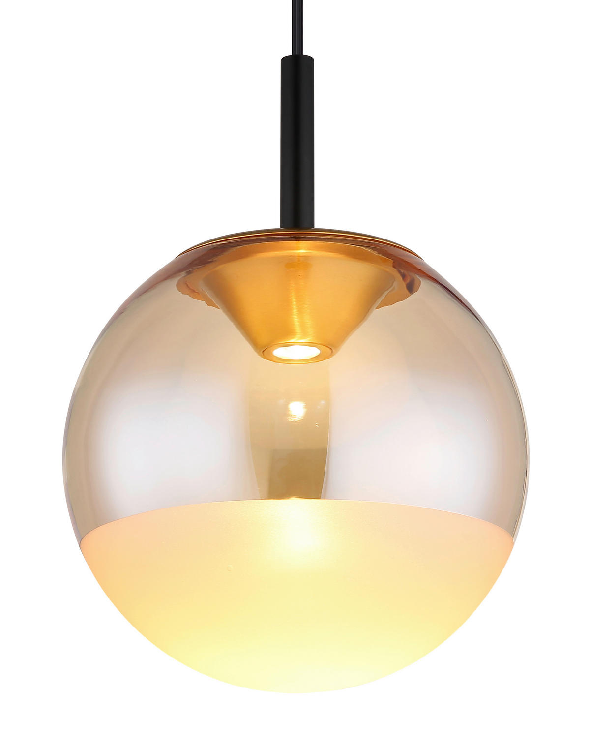 LED-HÄNGELEUCHTE 25/130 cm  - Messingfarben/Schwarz, KONVENTIONELL, Glas/Kunststoff (25/130cm)