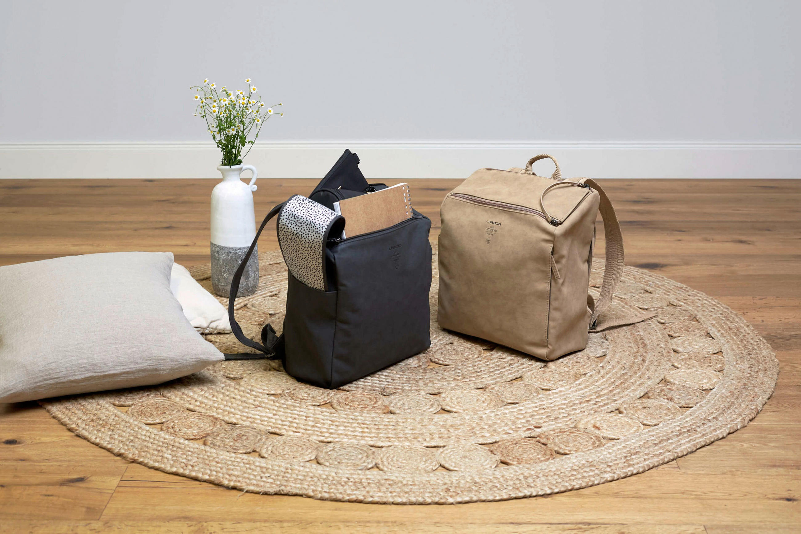 WICKELRUCKSACK Tender  - Anthrazit/Weiß, Trend, Textil (31/14/35cm) - Lässig