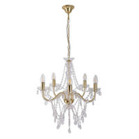 KRONLEUCHTER CECILIA 52/85 cm   - Goldfarben, ROMANTIK / LANDHAUS, Kunststoff/Metall (52/85cm) - Näve