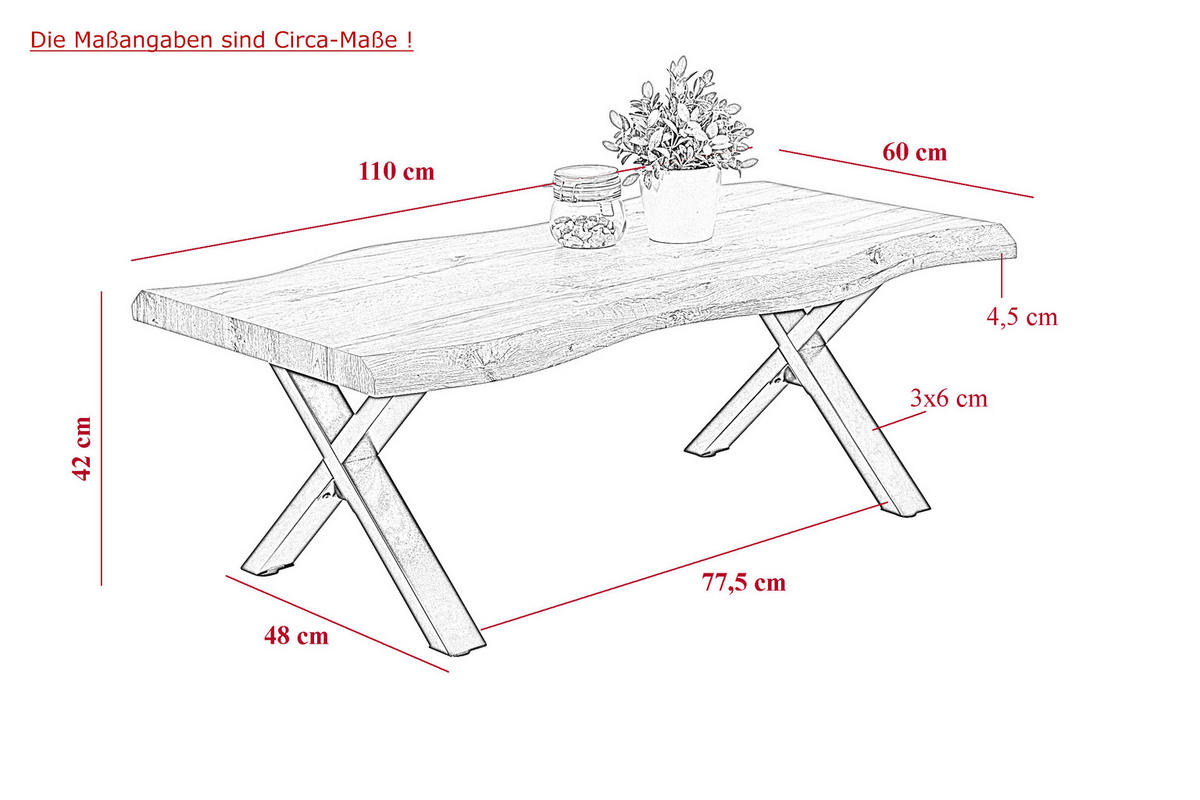 COUCHTISCH 110/60/42 cm rechteckig Grau, Schwarz  - Schwarz/Grau, Basics, Holzwerkstoff/Metall (110/60/42cm) - Boxxx