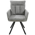 ARMLEHNSTUHL  Sitzfläche 360° drehbar, inklusive Armlehnen Chenille  - Schwarz/Grau, Design, Textil/Metall (60,5/92/67cm) - Carryhome