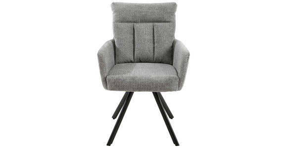 ARMLEHNSTUHL  Sitzfläche 360° drehbar, inklusive Armlehnen Chenille  - Schwarz/Grau, Design, Textil/Metall (60,5/92/67cm) - Carryhome