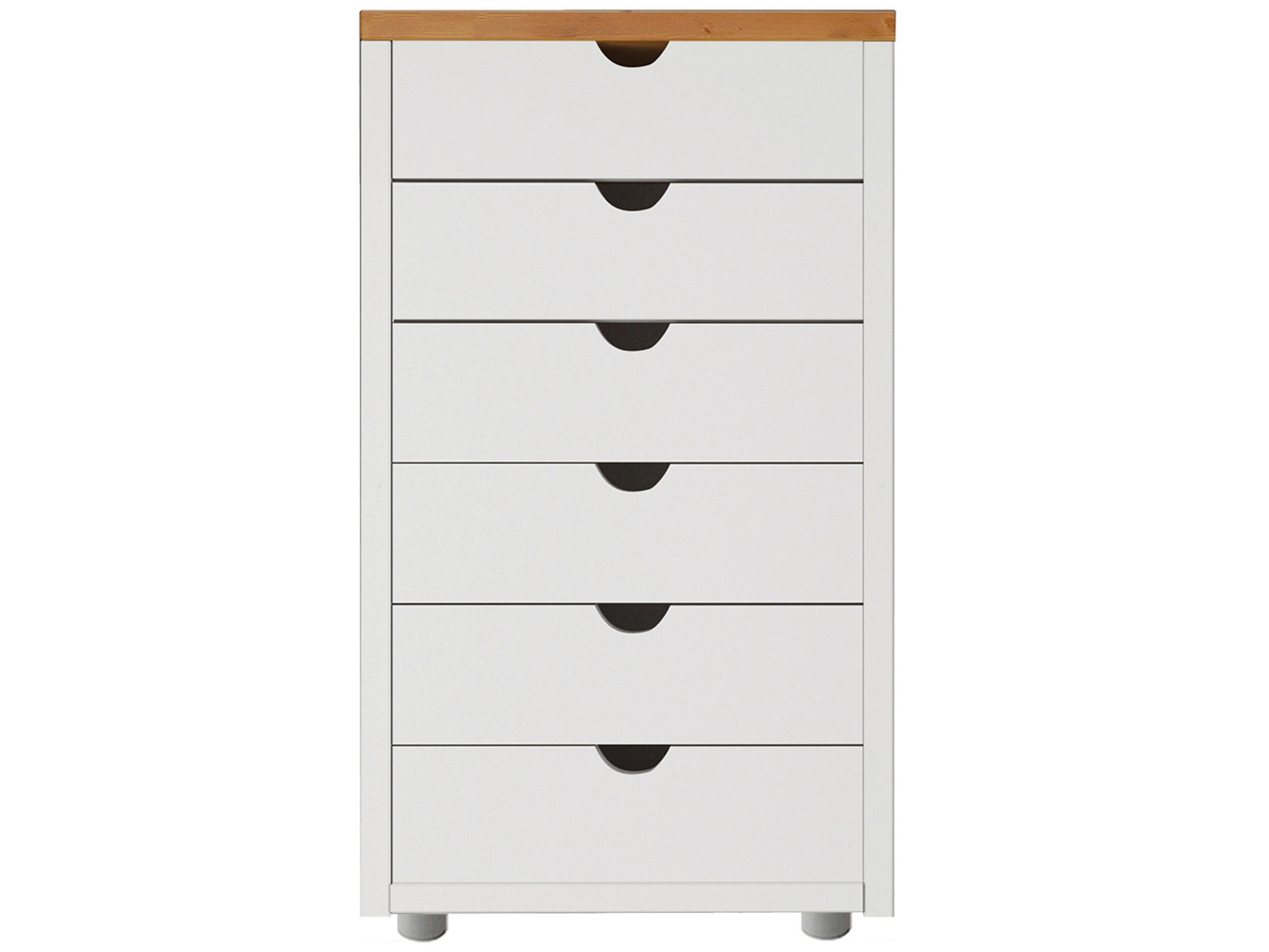 KOMMODE GENOVA, 34/66/39 cm, 6 Schublade(n)  - Silberfarben/Weiß, Design, Holz/Kunststoff (34/66/39cm) - Livetastic