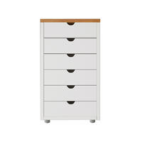 KOMMODE GENOVA, 34/66/39 cm, 6 Schublade(n)  - Silberfarben/Weiß, Design, Holz/Kunststoff (34/66/39cm) - Livetastic