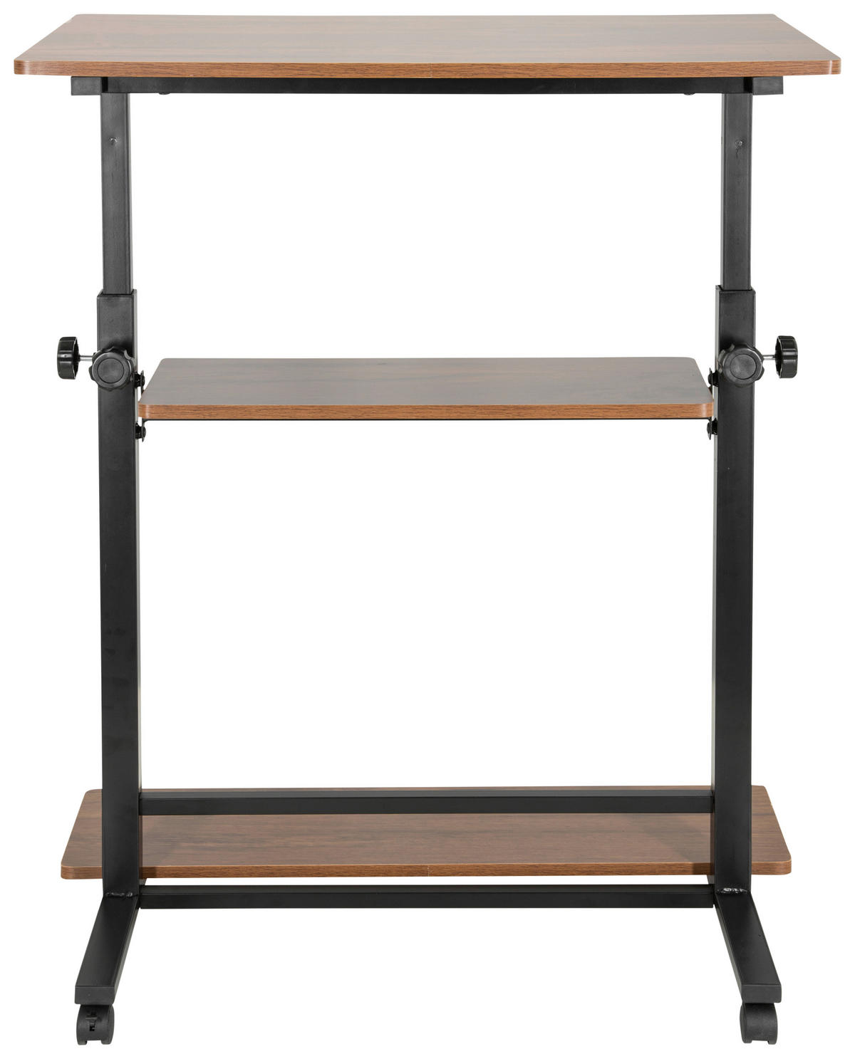 SKRIVBORD  i svart, valnötsfärgad  - valnötsfärgad/svart, Basics, metall/trämaterial (80/80x120/50cm) - MID.YOU
