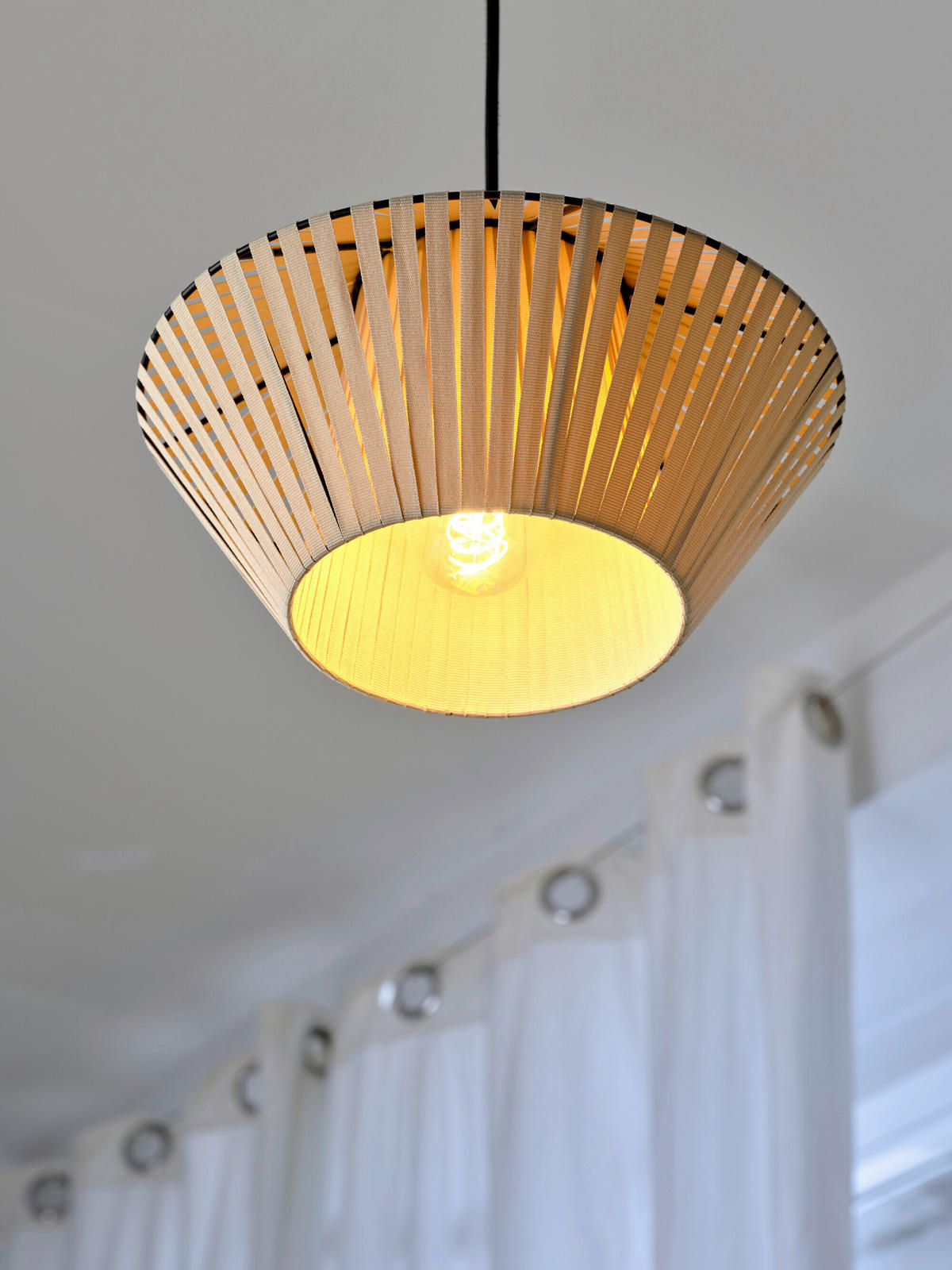 HÄNGELEUCHTE 30,5/120 cm   - Beige, Basics, Textil/Metall (30,5/120cm) - Osram