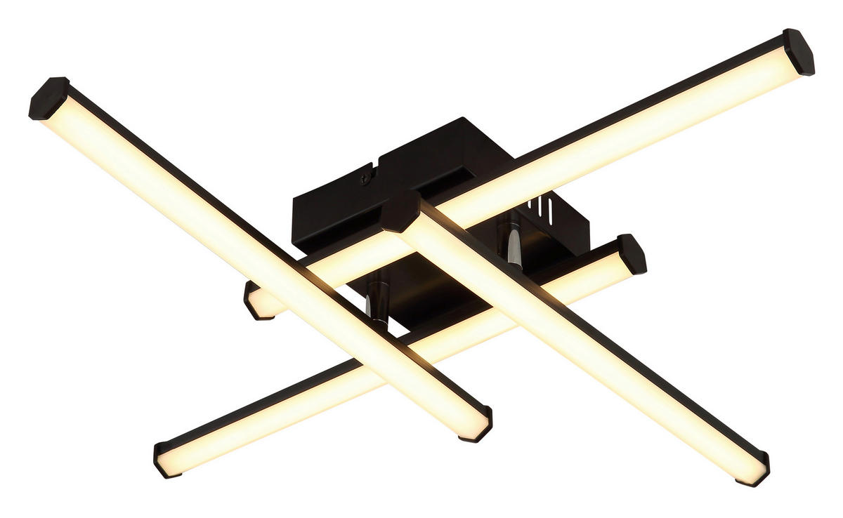 LED-DECKENLEUCHTE    50/50/8,8 cm  - Weiss/Schwarz, Design, Kunststoff (50/50/8,8cm) - Globo