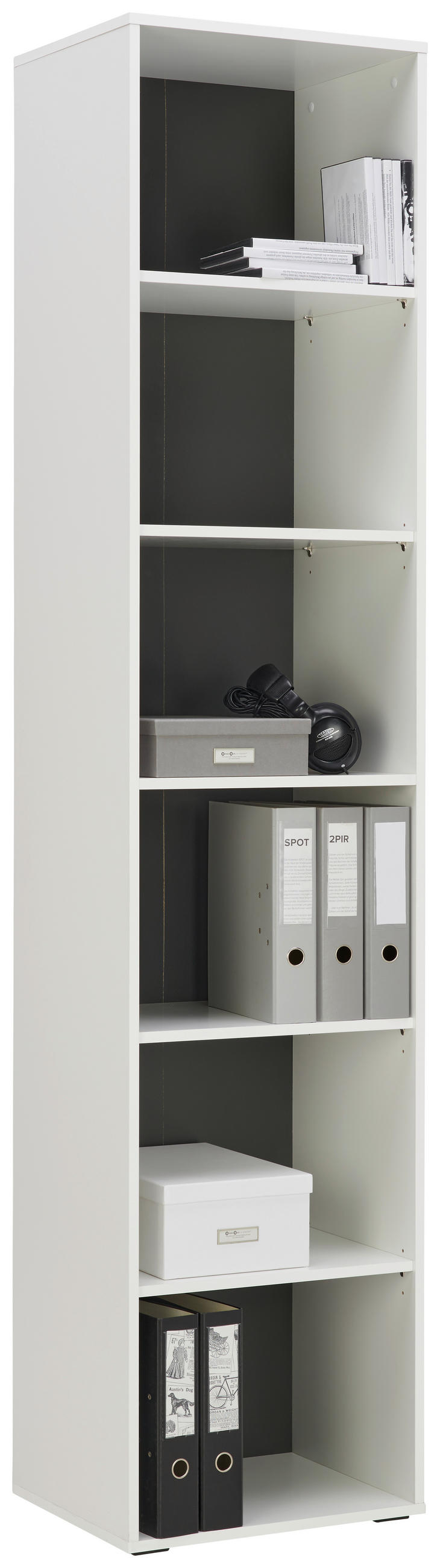 REGÁL, antracitová, biela, 50/222,2/40 cm - biela/antracitová, Basics, kompozitné drevo/plast (50/222,2/40cm) - Hom`in