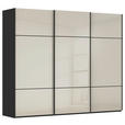 SCHWEBETÜRENSCHRANK  in Schwarz, Champagner  - Champagner/Schwarz, KONVENTIONELL, Glas/Holzwerkstoff (301/223/68cm) - Novel