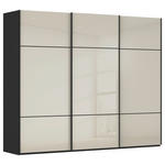 SCHWEBETÜRENSCHRANK  in Schwarz, Champagner  - Champagner/Schwarz, KONVENTIONELL, Glas/Holzwerkstoff (242/223/68cm) - Novel