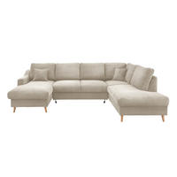 WOHNLANDSCHAFT  Cord Beige  - Beige/Naturfarben, Konventionell, Holz/Textil (150/301/200cm) - P & B