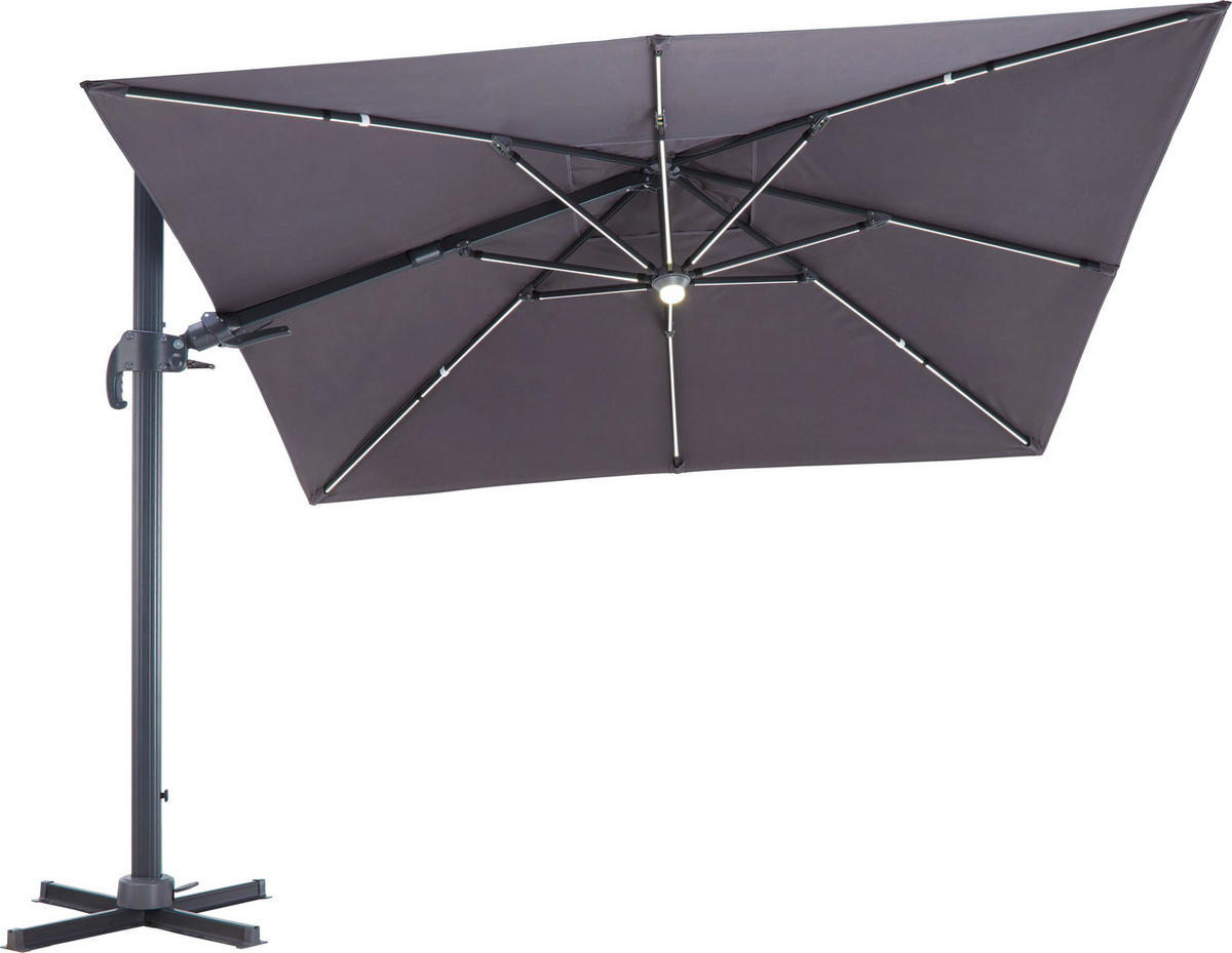ZGLOBNI SUNCOBRAN - antracit, Lajfstajl, metal/tekstil (300/300cm) - Ambia Garden