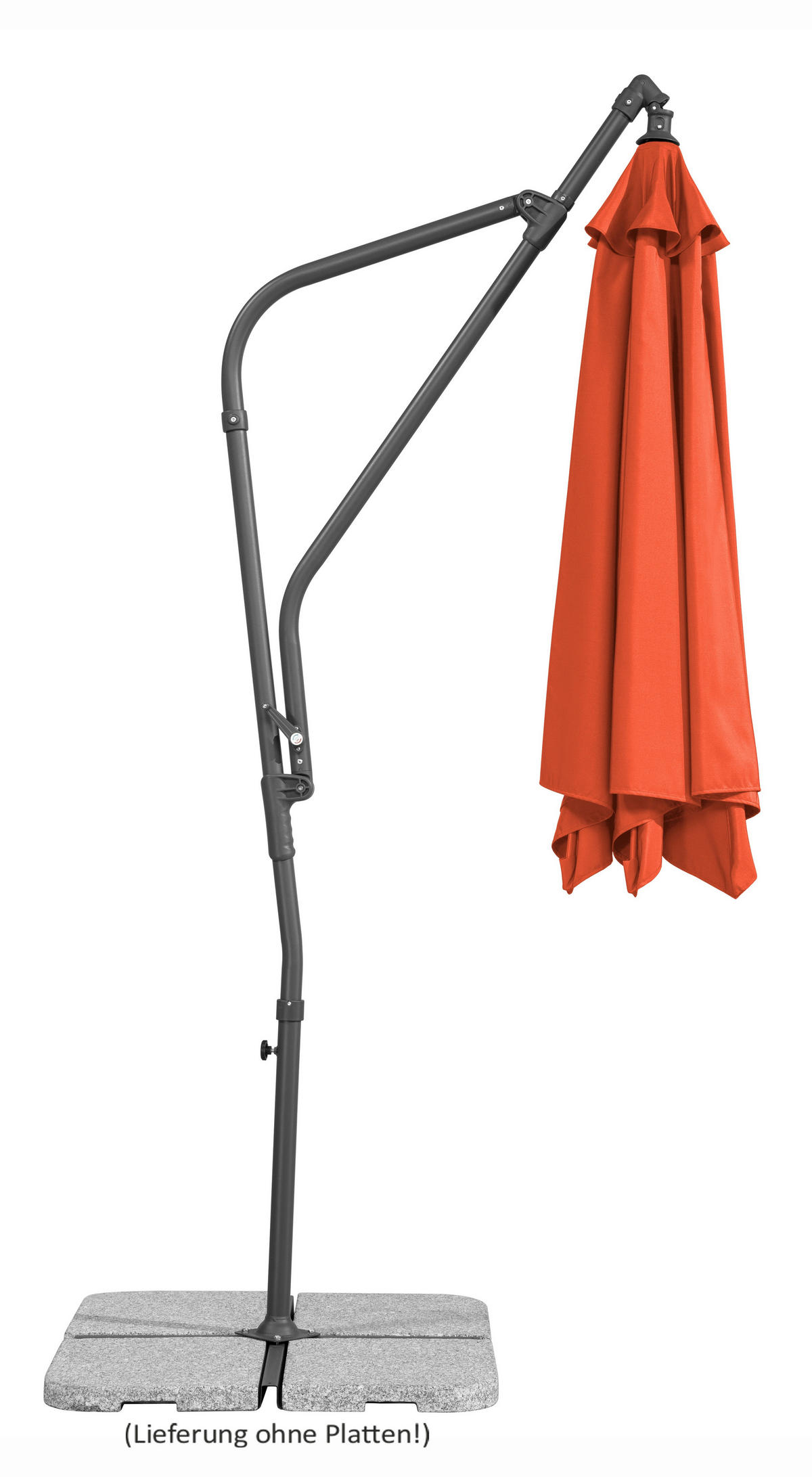 BOČNÍ SLUNEČNÍK 278/263/300 cm - terracotta/antracitová, Basics, kov/textil (278/263/300cm)