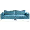 3-SITZER-SOFA in Cord Petrol  - Petrol/Schwarz, Design, Kunststoff/Textil (290/86/127cm) - Lomoco