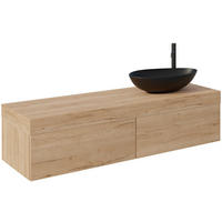 WASCHTISCHKOMBI 160 cm  - Eichefarben/Schwarz, MODERN, Keramik/Holzwerkstoff (160cm) - Celina Home