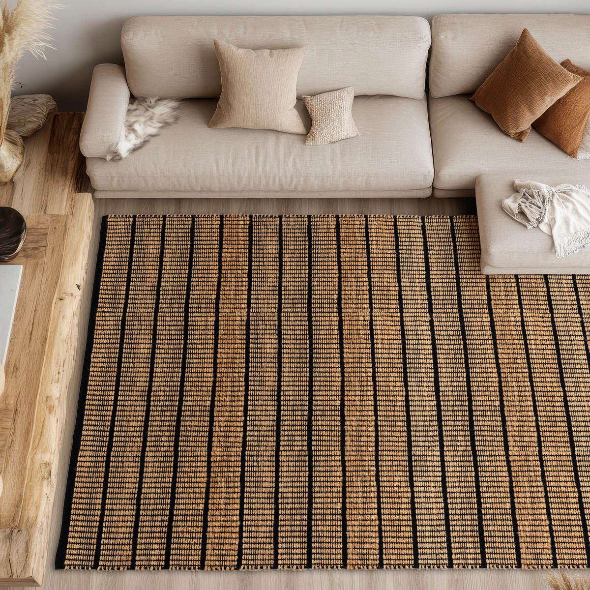 HANDWEBTEPPICH 60/110 cm Nalaya Schwarz rechteckig  - Schwarz, Basics, Textil (60/110cm) - Schöner Wohnen