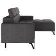 ECKSOFA Anthrazit Chenille  - Anthrazit/Schwarz, KONVENTIONELL, Textil/Metall (264/178cm) - Hom`in