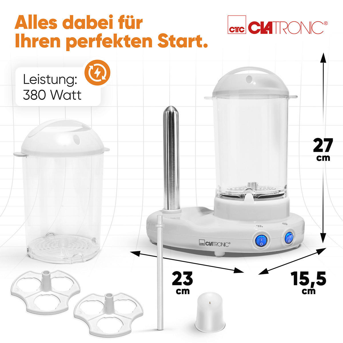 HOTDOG-MASCHINE  - Weiß, LIFESTYLE, Kunststoff (24/27/16cm) - Clatronic