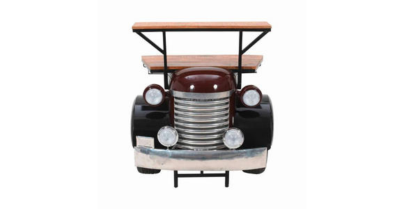 BARSCHRANK in Schwarz, Chromfarben, Dunkelrot - Chromfarben/Schwarz, Trend, Holz/Kunststoff (97/109/71cm) - Ambia Home