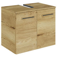 WASCHBECKENUNTERSCHRANK 60/49,8/38,3 cm  - Chromfarben/Wildeiche, KONVENTIONELL, Holzwerkstoff/Metall (60/49,8/38,3cm) - Sadena