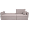 ECKSOFA inkl. Funktionen Hellgrau Cord  - Hellgrau/Schwarz, Design, Textil (267/141cm) - Xora
