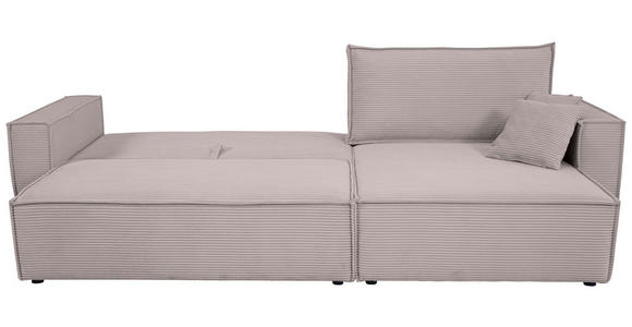 ECKSOFA inkl. Funktionen Hellgrau Cord  - Hellgrau/Schwarz, Design, Textil (267/141cm) - Xora