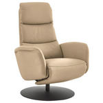 RELAXSESSEL in Leder Beige  - Beige/Schwarz, Design, Leder/Metall (76/108/86cm) - Dieter Knoll