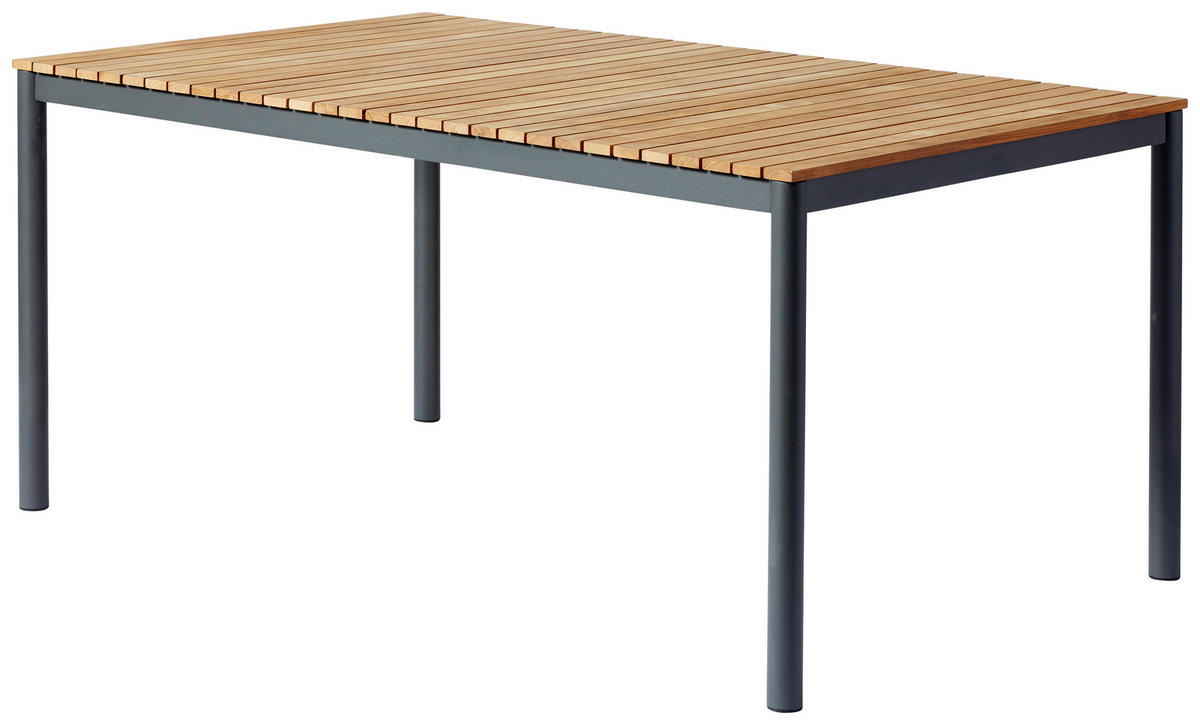GARTENTISCH 167,5/100/74 cm  - Anthrazit/Teakfarben, KONVENTIONELL, Holz/Metall (167,5/100/74cm) - Gardenson