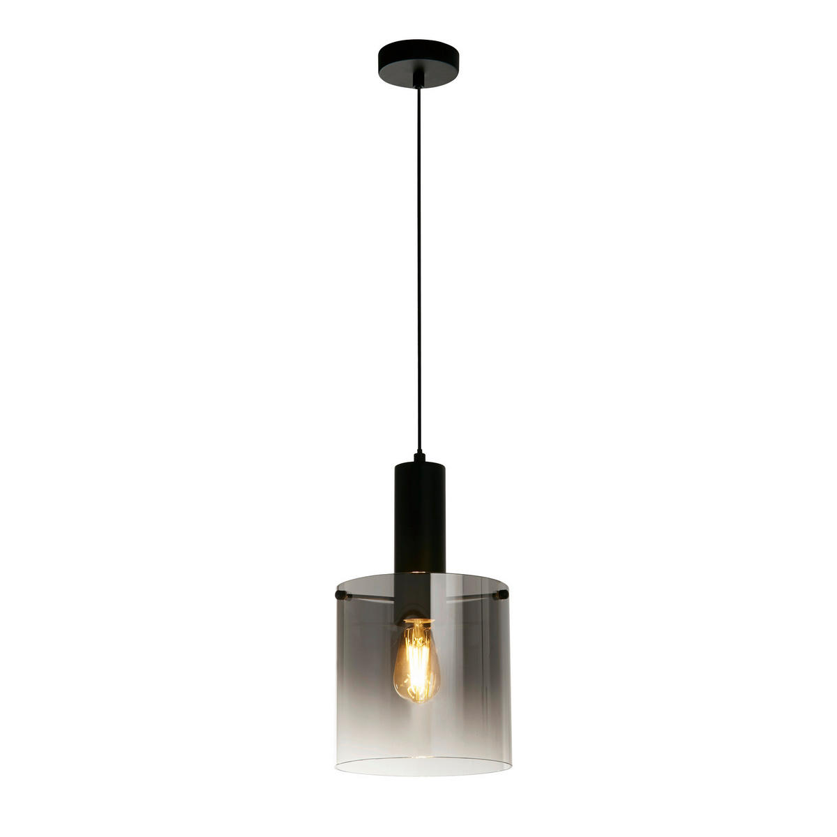 HÄNGLAMPA Sweden 22/35-120 cm  - svart, Modern, metall/glas (22/35-120cm)