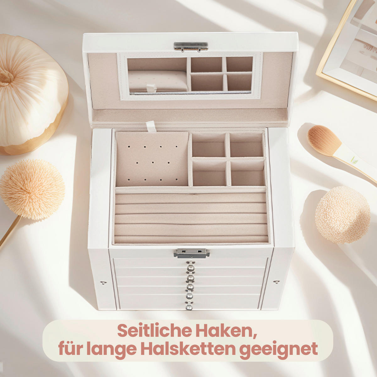 SCHMUCKKÄSTCHEN 26/32/15,6 cm  - Weiß, LIFESTYLE, Holzwerkstoff (26/32/15,6cm)