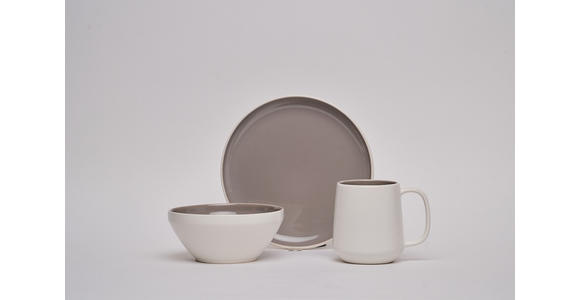 FRÜHSTÜCKSSERVICE Taupe 6-teilig 2 Personen  - Taupe, Design, Keramik - Novel