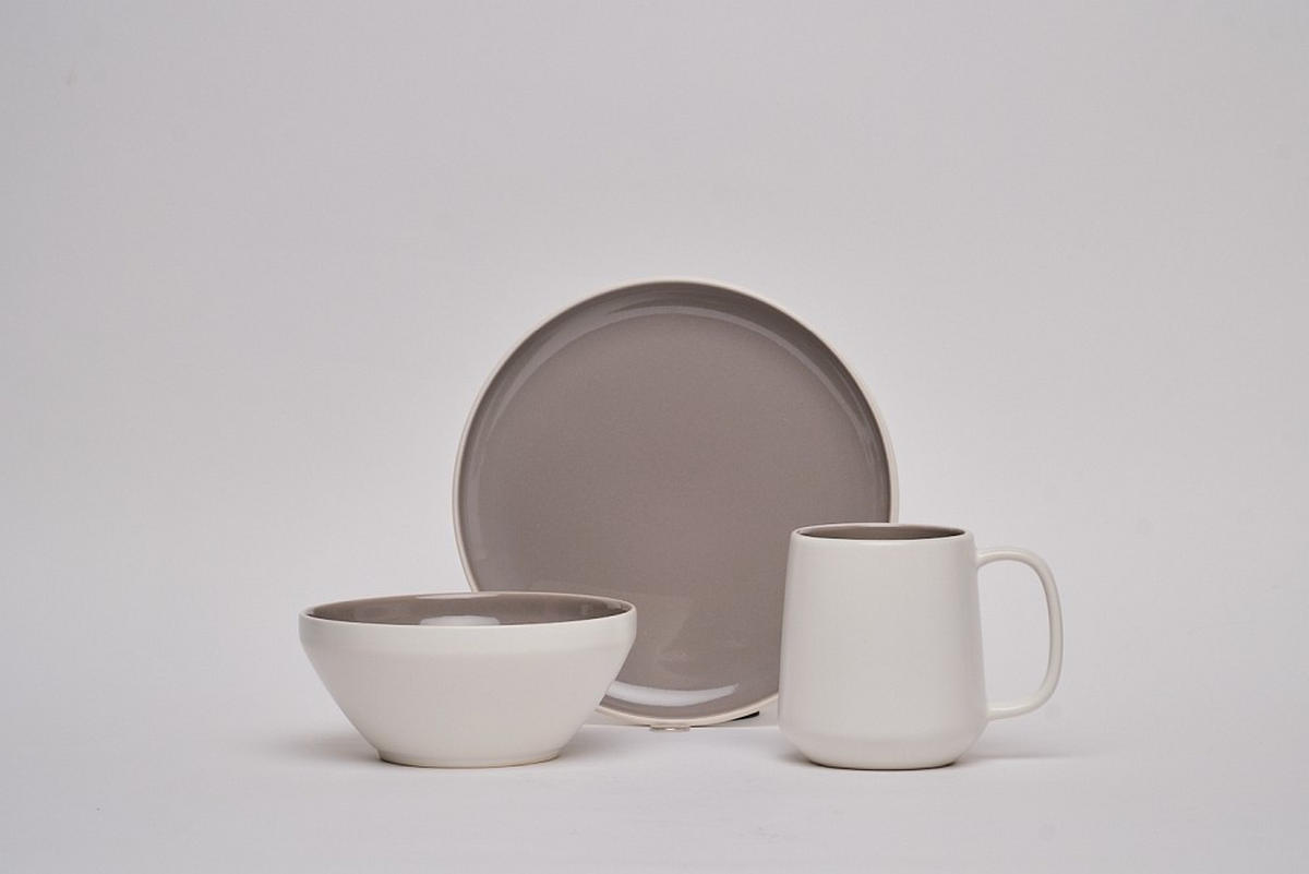 FRÜHSTÜCKSSERVICE Taupe  - Taupe, Design, Keramik - Novel