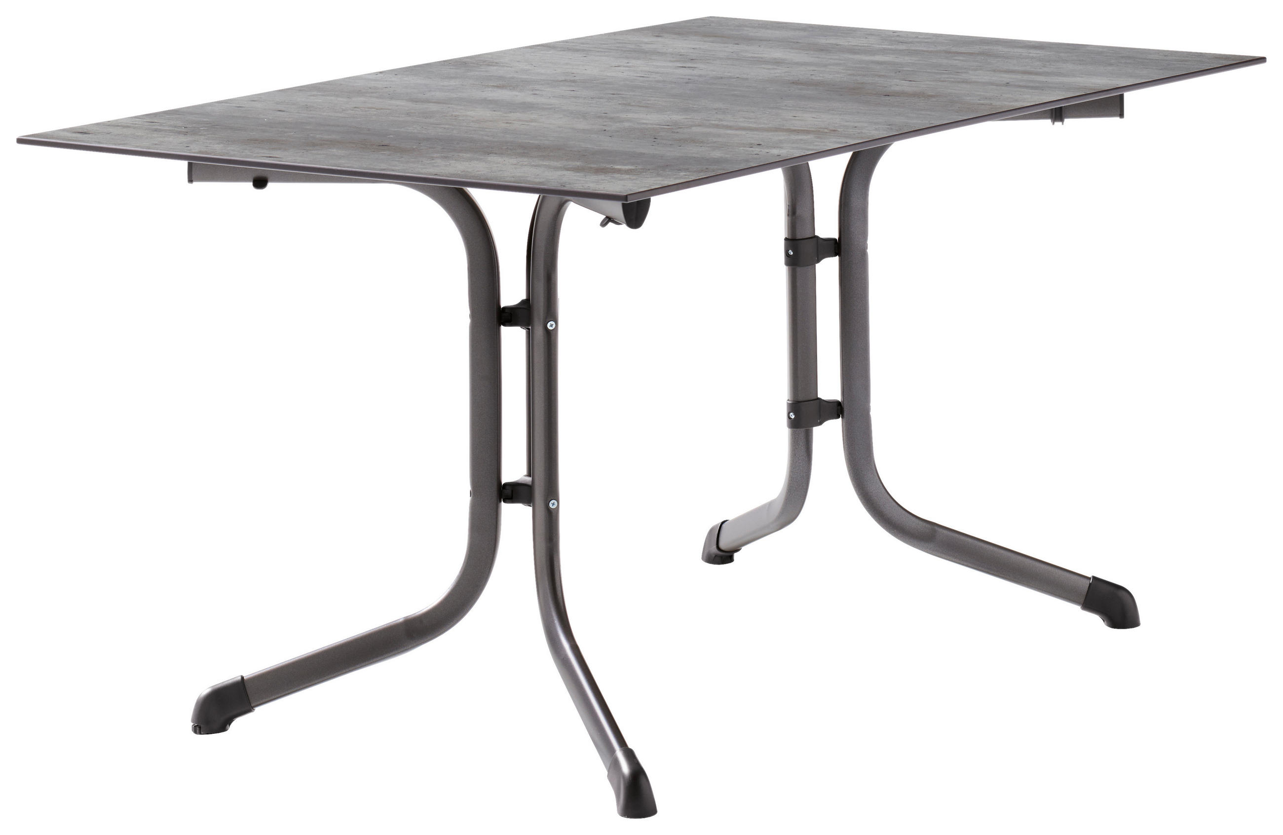 GARTENKLAPPTISCH 140/90/73 cm Metall, Kunststoff rechteckig  - Silberfarben/Grau, Basics, Kunststoff/Metall (140/90/73cm) - Sieger