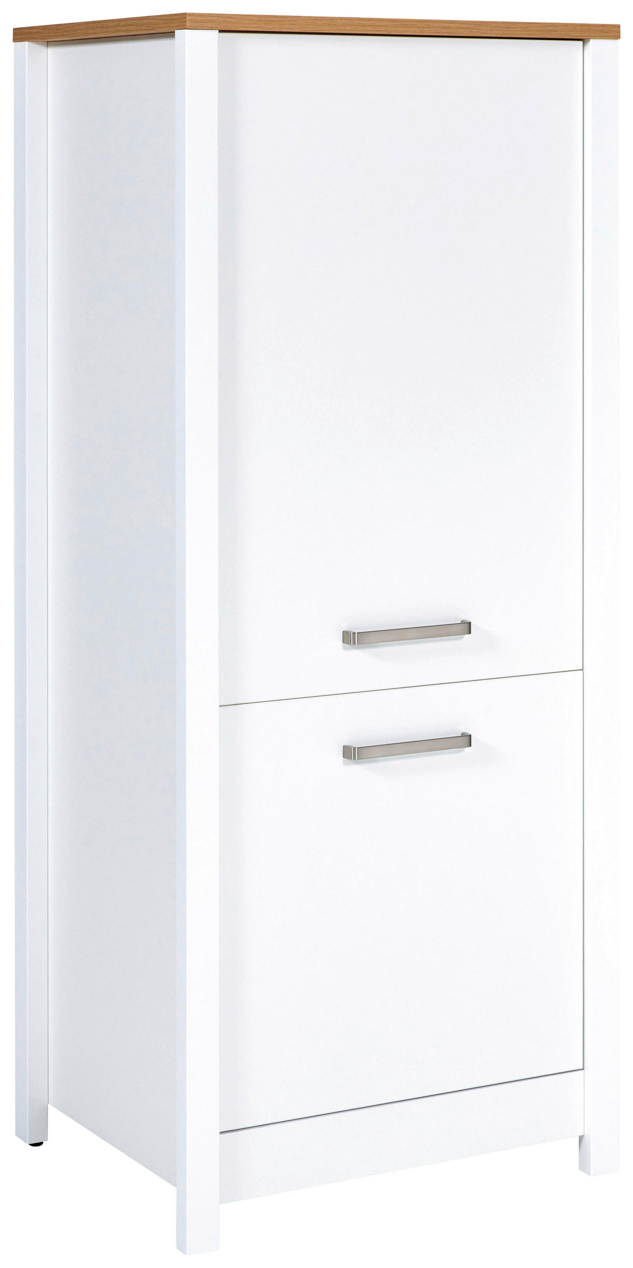 GERÄTEUMBAUSCHRANK 70/167/60 cm  in Weiß, Eiche Artisan  - Silberfarben/Weiß, MODERN, Holzwerkstoff/Metall (70/167/60cm) - home24