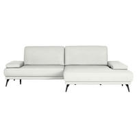 ECKSOFA Echtleder Weiss  - Weiss/Schwarz, Konventionell, Leder/Metall (301/180cm) - Joop!