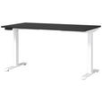 SCHREIBTISCH 140/80/72-118 cm  in Weiß, Graphitfarben  - Graphitfarben/Weiß, MODERN, Holzwerkstoff/Metall (140/80/72-118cm) - Novel