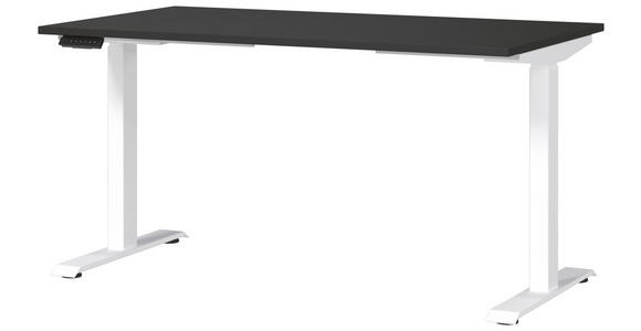 SCHREIBTISCH 140/80/72-118 cm  in Weiß, Graphitfarben  - Graphitfarben/Weiß, MODERN, Holzwerkstoff/Metall (140/80/72-118cm) - Novel