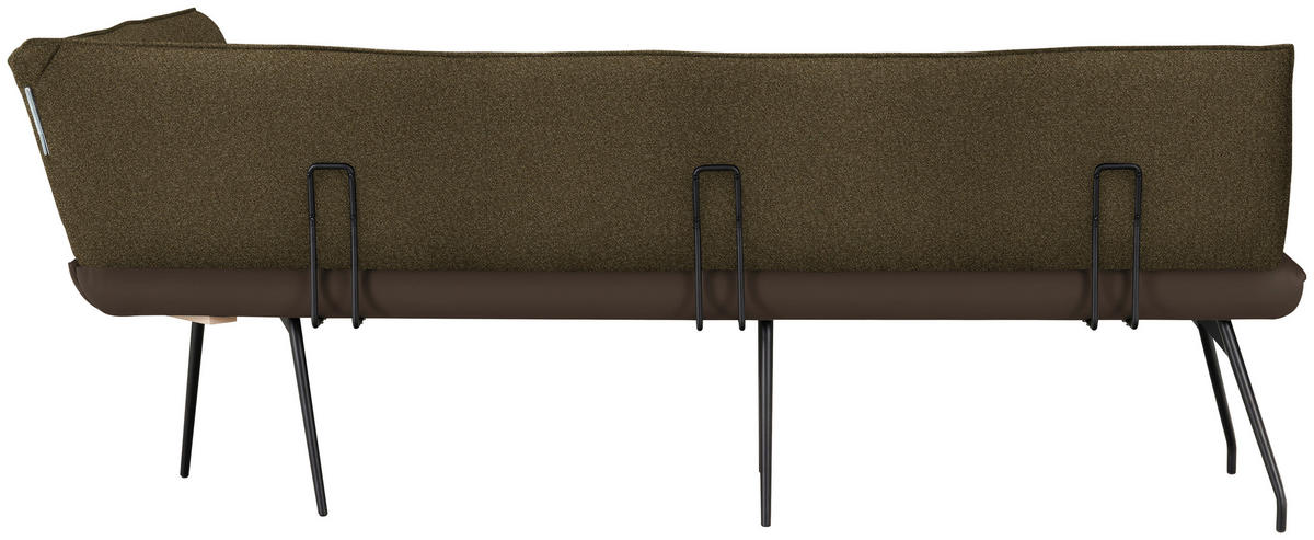 ECKBANK 225/165 cm  in Braun  - Schwarz/Braun, Design, Textil/Metall (225/165cm) - Moderano