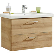 WASCHTISCHKOMBI 82/56/45 cm - Chromfarben/Eichefarben, KONVENTIONELL, Keramik/Holzwerkstoff (82/56/45cm) - Xora