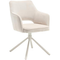 ARMLEHNSTUHL  in Eisen Cord  - Creme, MODERN, Textil/Metall (61/85/61cm) - Livetastic