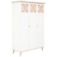 Dulap Cu Uși Rotative, 133/204/59 cm, alb, culoare lemn stejar - alb/culoare lemn stejar, Design, material pe bază de lemn (133/204/59cm) - Livetastic