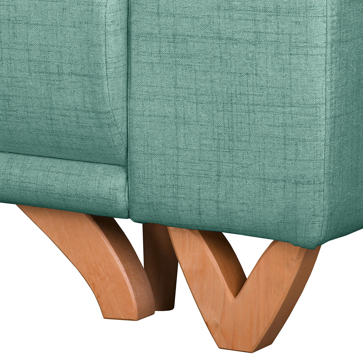 ECKSOFA in Textilgeflecht Mintgrün  - Wengefarben/Mintgrün, Design, Holz/Textil (257/174cm) - Livetastic