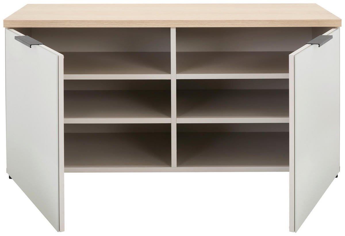 GARDEROBE 6-teilig  in 265/197/19 cm  - Kaschmir/Eichefarben, Design, Glas/Holzwerkstoff (265/197/19cm) - Voleo