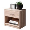 NACHTSCHRANK 39/41/28 cm  - Eichefarben/Silberfarben, Basics, Holzwerkstoff/Kunststoff (39/41/28cm) - P & B