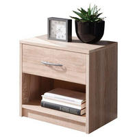 NACHTSCHRANK 39/41/28 cm  - Eichefarben/Silberfarben, Basics, Holzwerkstoff/Kunststoff (39/41/28cm) - P & B