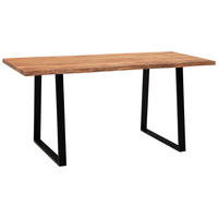 SCHREIBTISCH 140/80/76 cm  in Schwarz, Akaziefarben  - Schwarz/Akaziefarben, Modern, Holz/Metall (140/80/76cm) - MID.YOU