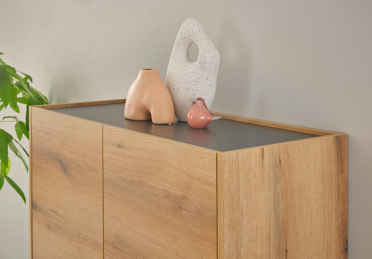 HIGHBOARD  100/122/40 cm  - Eichefarben/Anthrazit, Design, Holzwerkstoff/Kunststoff (100/122/40cm) - Modante