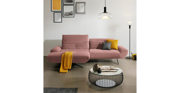ECKSOFA  in Teddystoff Altrosa  170-195/280 cm  - Schwarz/Altrosa, Design, Textil/Metall (170-195/280cm) - Dieter Knoll